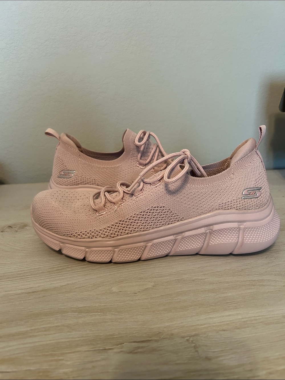 Skechers Women's Slip-On Knit Athletic Sneakers in Light Pink - Picture 3 of 12